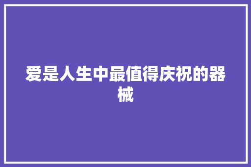 爱是人生中最值得庆祝的器械