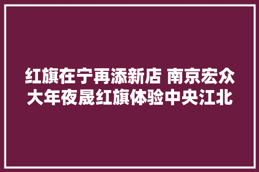红旗在宁再添新店 南京宏众大年夜晟红旗体验中央江北开业