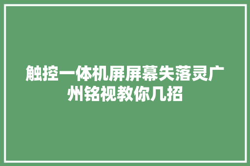 触控一体机屏屏幕失落灵广州铭视教你几招