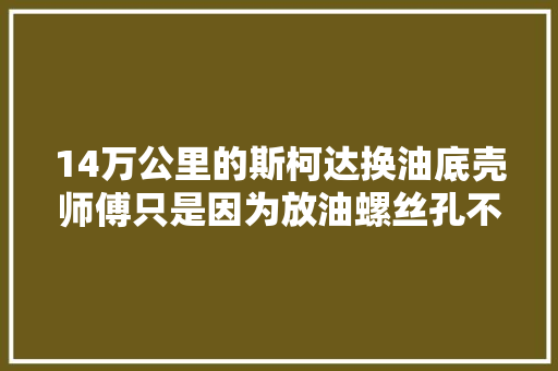 14万公里的斯柯达换油底壳师傅只是因为放油螺丝孔不能用了