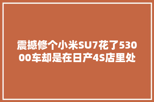 震撼修个小米SU7花了53000车却是在日产4S店里处理的