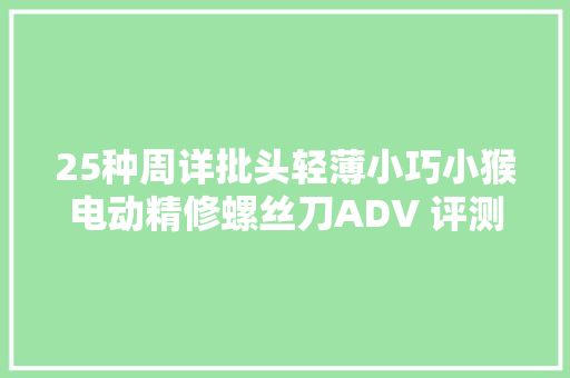 25种周详批头轻薄小巧小猴电动精修螺丝刀ADV 评测