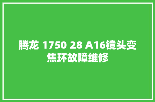 腾龙 1750 28 A16镜头变焦环故障维修