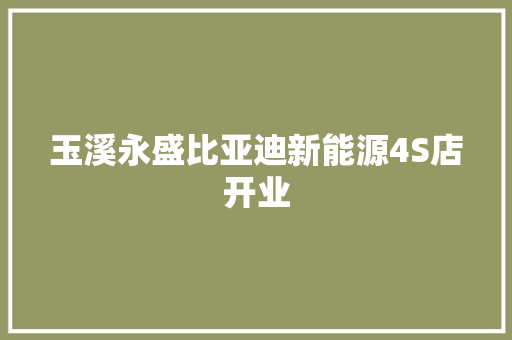 玉溪永盛比亚迪新能源4S店开业