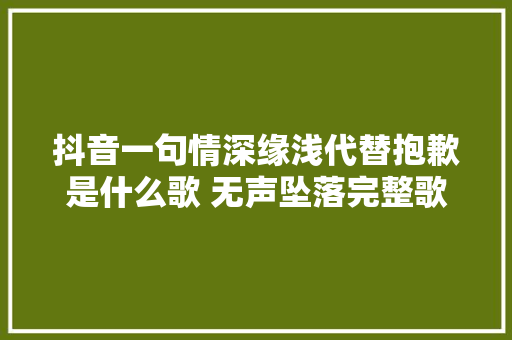 抖音一句情深缘浅代替抱歉是什么歌 无声坠落完整歌词介绍