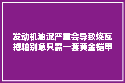 发动机油泥严重会导致烧瓦抱轴别急只需一套黄金铠甲