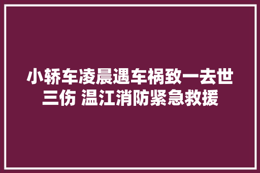 小轿车凌晨遇车祸致一去世三伤 温江消防紧急救援