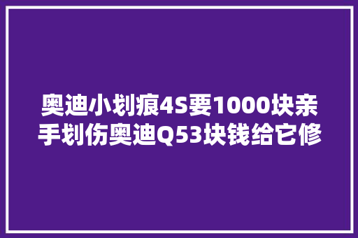 奥迪小划痕4S要1000块亲手划伤奥迪Q53块钱给它修复