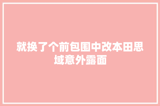 就换了个前包围中改本田思域意外露面