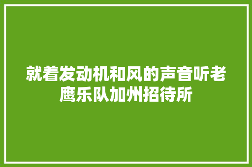 就着发动机和风的声音听老鹰乐队加州招待所