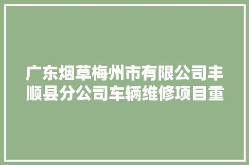 广东烟草梅州市有限公司丰顺县分公司车辆维修项目重招变更通知书记 汽车知识