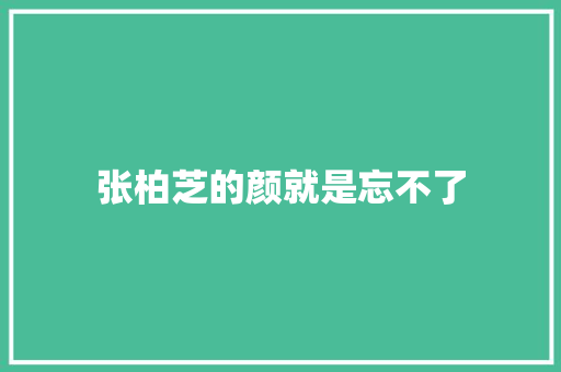 张柏芝的颜就是忘不了