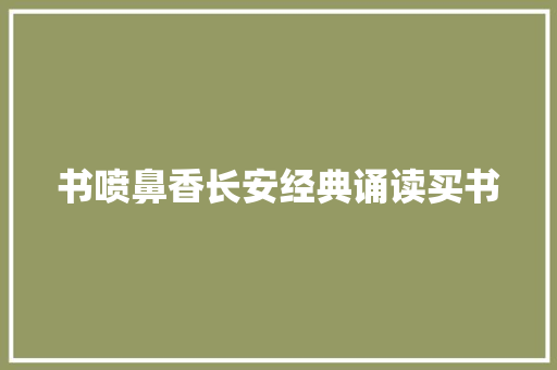 书喷鼻香长安经典诵读买书