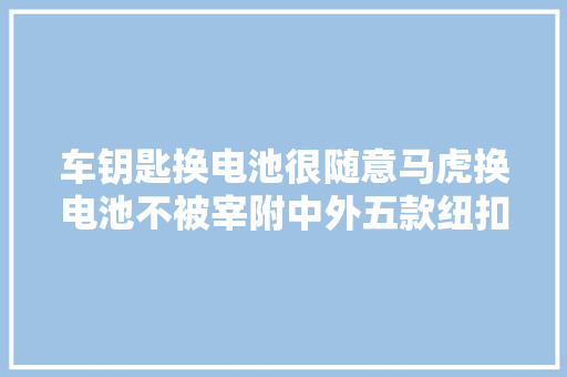车钥匙换电池很随意马虎换电池不被宰附中外五款纽扣电池综合评测