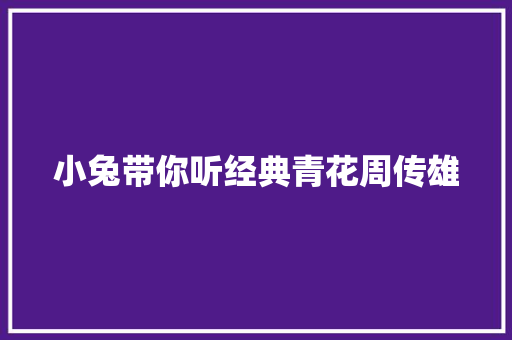 小兔带你听经典青花周传雄