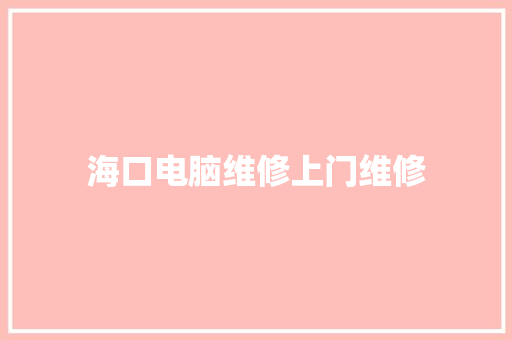 海口电脑维修上门维修