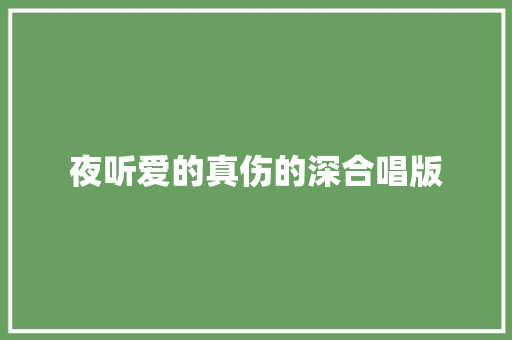 夜听爱的真伤的深合唱版