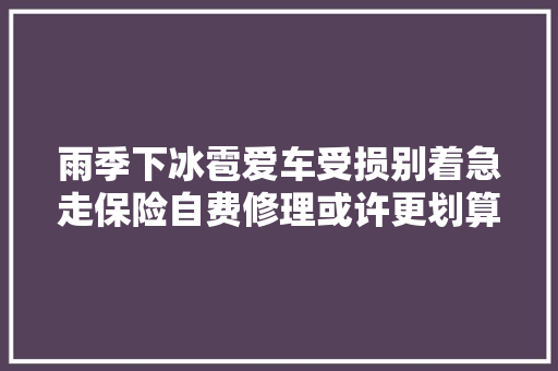 雨季下冰雹爱车受损别着急走保险自费修理或许更划算 汽车知识