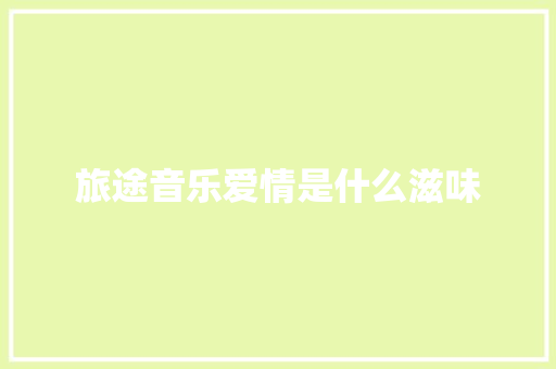 旅途音乐爱情是什么滋味