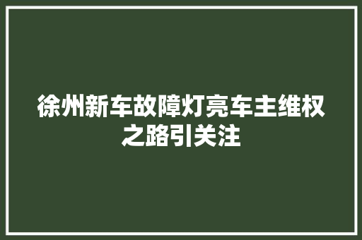 徐州新车故障灯亮车主维权之路引关注