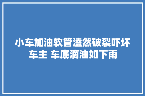 小车加油软管溘然破裂吓坏车主 车底滴油如下雨