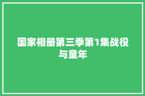 国家相册第三季第1集战役与童年 休闲娱乐