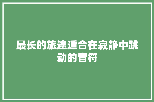最长的旅途适合在寂静中跳动的音符