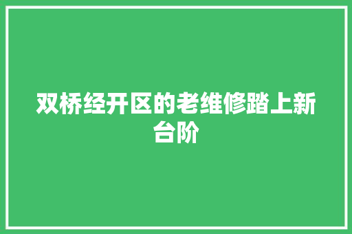 双桥经开区的老维修踏上新台阶