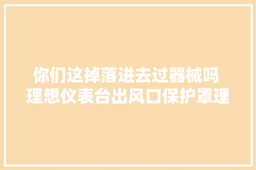 你们这掉落进去过器械吗 理想仪表台出风口保护罩理想汽车