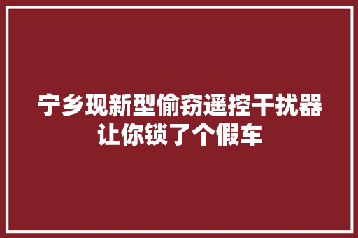宁乡现新型偷窃遥控干扰器让你锁了个假车