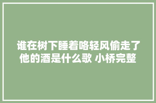 谁在树下睡着咯轻风偷走了他的酒是什么歌 小桥完整歌词